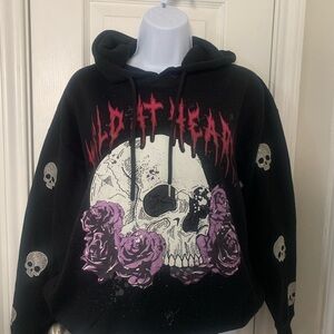 No Boundaries Black Hoodie with Bold Brand Tag